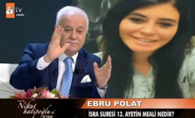 Ebru Polat'tan Nihat Hatipoğlu'na videolu soru